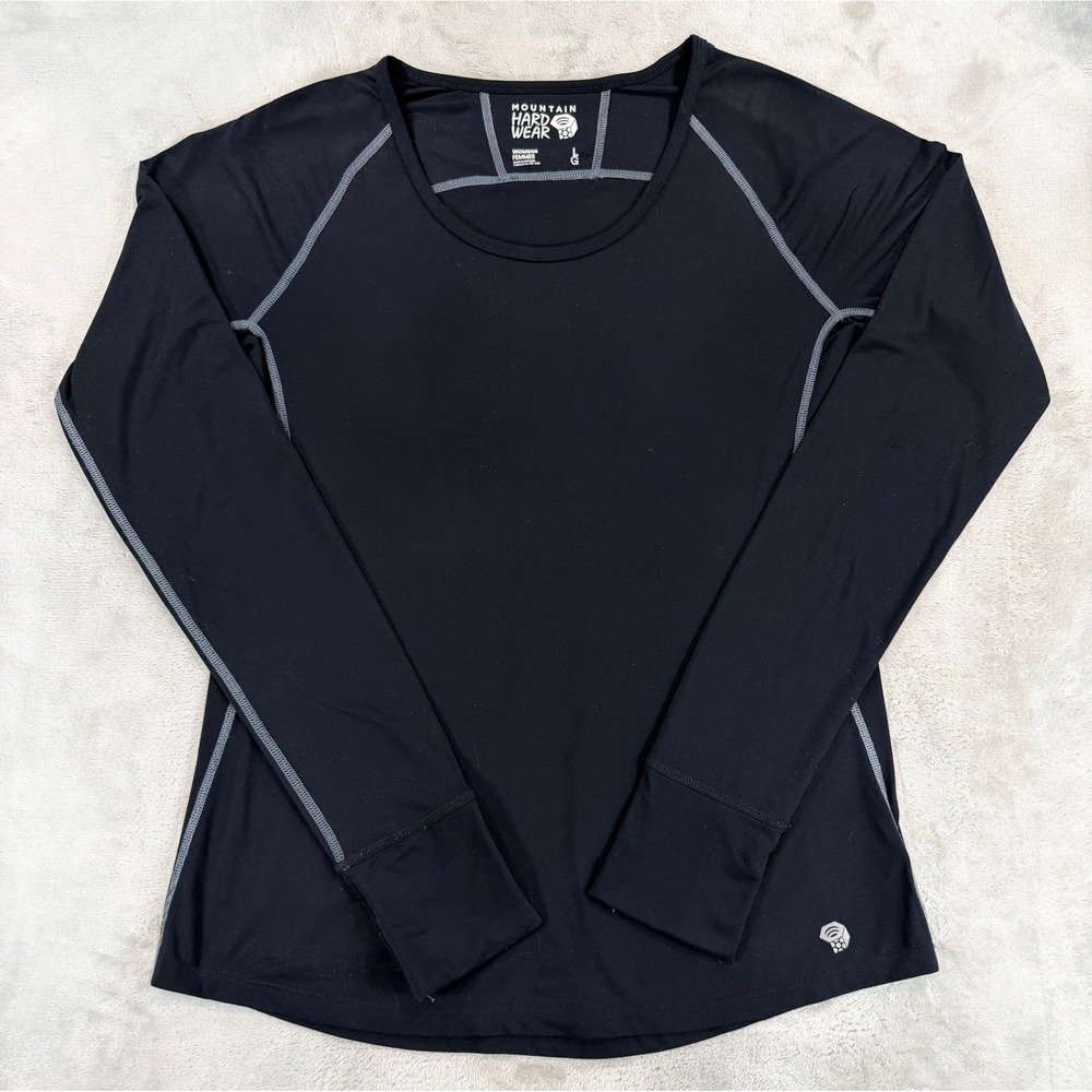 Mountain Hardwear Womens Long Sleeve Wick.Q Base Layer Top Black Large